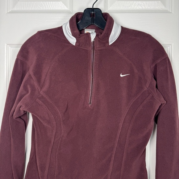 Nike Chocolate Brown‎ and White Fleece Athletic Jacket - Picture 2 of 7